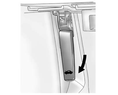 1. Pull up on the hood release handle. It is located inside the vehicle to the