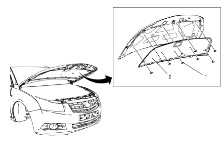 Chevrolet Cruze. Hood Insulator Replacement