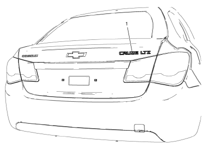 Chevrolet Cruze. Rear Compartment Lid Emblem/Nameplate Replacement (LT or LTZ)