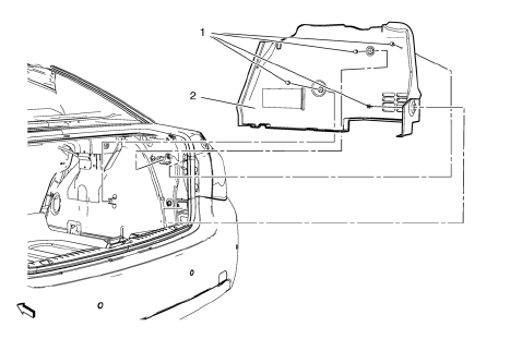 Chevrolet Cruze. Rear Compartment Side Trim Replacement - Right Side