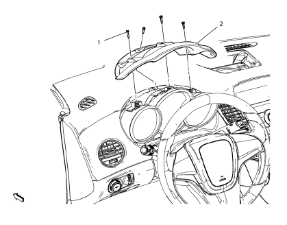 Chevrolet Cruze. Instrument Panel Cluster Lower Trim Plate Replacement