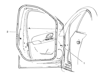 Chevrolet Cruze. Front Side Door Weatherstrip Replacement - Door Side