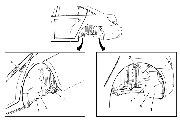 Chevrolet Cruze. Rear Wheelhouse Panel Liner Replacement