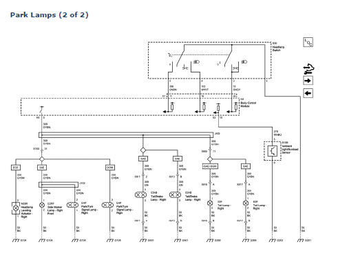 Chevrolet Cruze. Headlights/Daytime Running Lights (DRL) Schematics