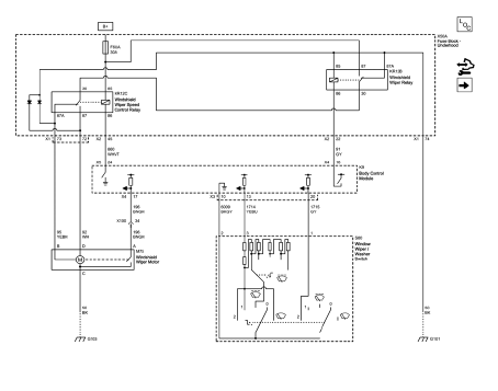 Chevrolet Cruze. Wiper/Washer Schematics