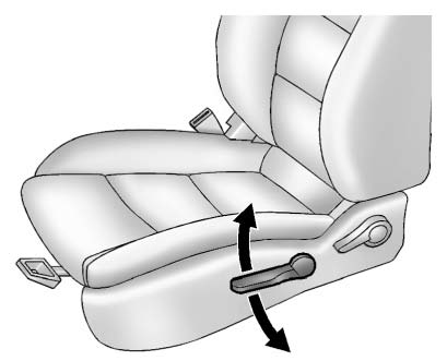 If available, move the lever up or down to manually raise or lower the seat.