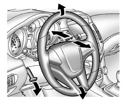 To adjust the steering wheel: