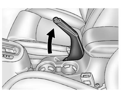 To apply the parking brake, pull up on the parking brake handle. It is not necessary
