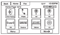 Touch Screen Buttons The Home Page allows access to many of the features.