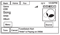 An alert will be sent when the radio sees that search criteria on any XM channel