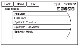 Press to change the view of the maps while using the navigation function. The