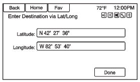 To enter the location as coordinates, latitude and longitude: