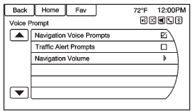 The Voice Prompt Menu allows changes to the voice prompt features.