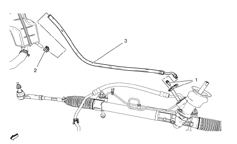 Chevrolet Cruze. Power Steering Gear Outlet Pipe/Hose Replacement