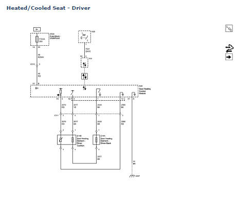 Chevrolet Cruze. Heated/Cooled Seat Schematics