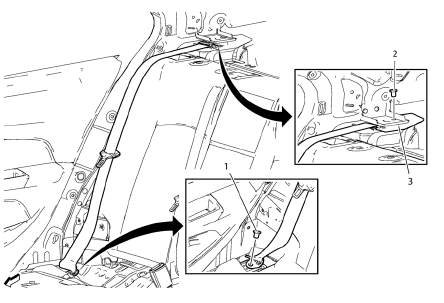 Chevrolet Cruze. Shoulder Belt Replacement - Rear