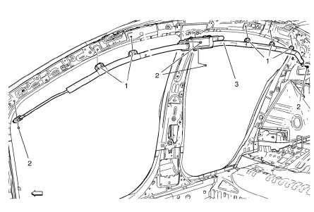 Chevrolet Cruze. Roof Side Rail Inflatable Restraint Module Replacement