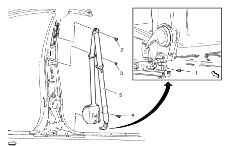 Chevrolet Cruze. Driver or Passenger Seat Retractor Side Belt Replacement