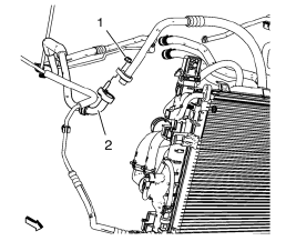 Chevrolet Cruze. Air Conditioning Compressor and Condenser Hose Replacement (1.6L LDE, LXV, and 1.8L 2H0)