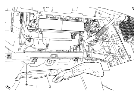 Chevrolet Cruze. Floor Air Outlet Duct Replacement - Left Side (Right Hand Drive)