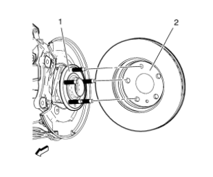 Note: Whenever the brake rotor has been separated from the hub/axle