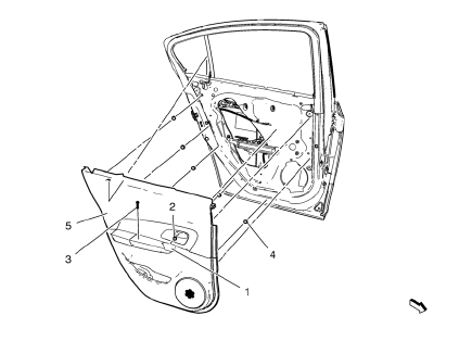 Chevrolet Cruze. Rear Side Door Trim Replacement