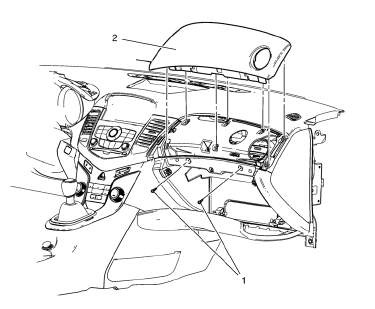 Chevrolet Cruze. Instrument Panel Upper Trim Panel Replacement - Right Side