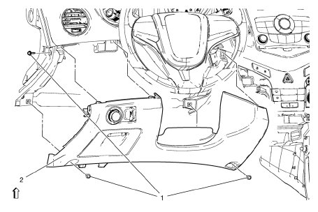 Chevrolet Cruze. Instrument Panel Lower Trim Pad Cover Replacement