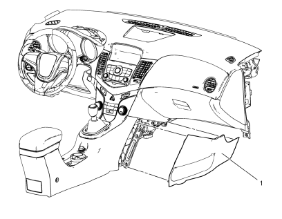 Chevrolet Cruze. Instrument Panel Lower Trim Panel Replacement - Right Side