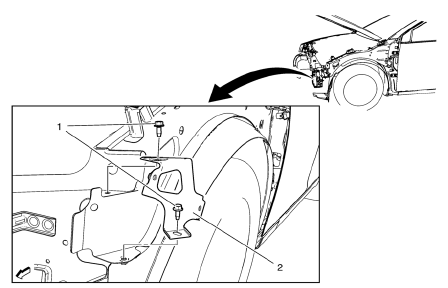 Chevrolet Cruze. Front Fender Front Lower Bracket Replacement