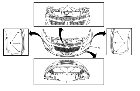 Chevrolet Cruze. Front Bumper Fascia Replacement