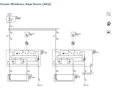 Chevrolet Cruze. Moveable Window Schematics