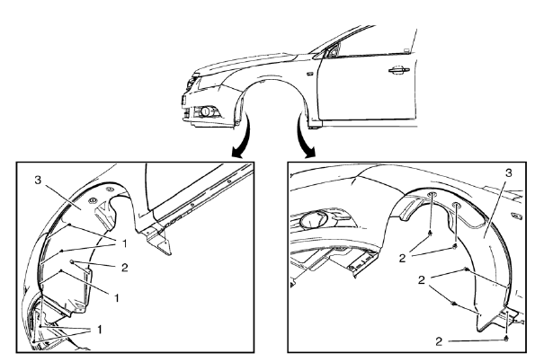 Chevrolet Cruze. Front Wheelhouse Liner Replacement