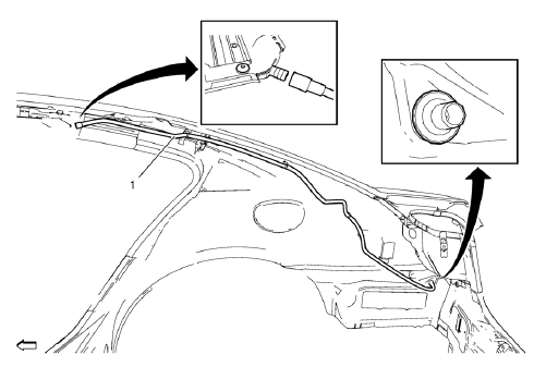 Chevrolet Cruze. Sunroof Housing Rear Drain Hose Replacement