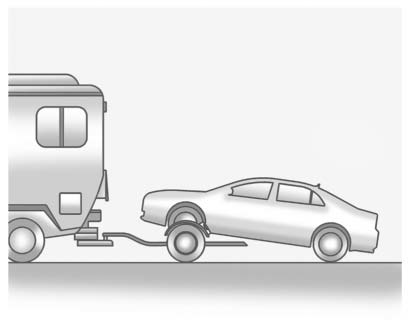 Tow the vehicle with the two rear wheels on the ground and the front wheels on