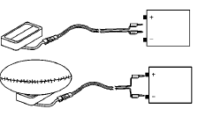 Place a 12 V minimum/2A minimum power source, such as a vehicle battery,