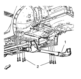 The axle assembly (1) attaches to the underbody through a rubber bushing and