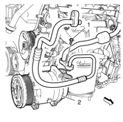 Chevrolet Cruze. Air Conditioning Compressor and Condenser Hose Replacement (1.6L LXT)