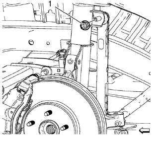 Install the stabilizer shaft link nut (1) and tighten to 65 N·m (48 lb
