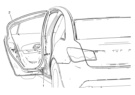 Chevrolet Cruze. Rear Side Door Weatherstrip Replacement - Door Side