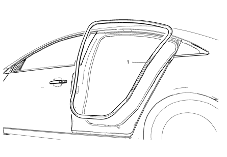 Chevrolet Cruze. Rear Side Door Weatherstrip Replacement - Body Side