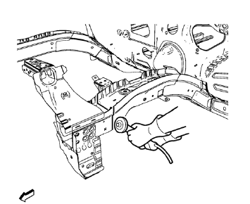 Note: Do not damage internal reinforcement of front compartment